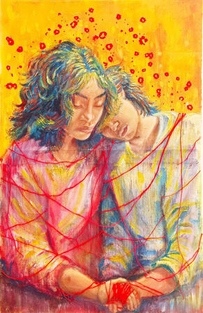 Intertwined;Sewn Together (24x36in.)